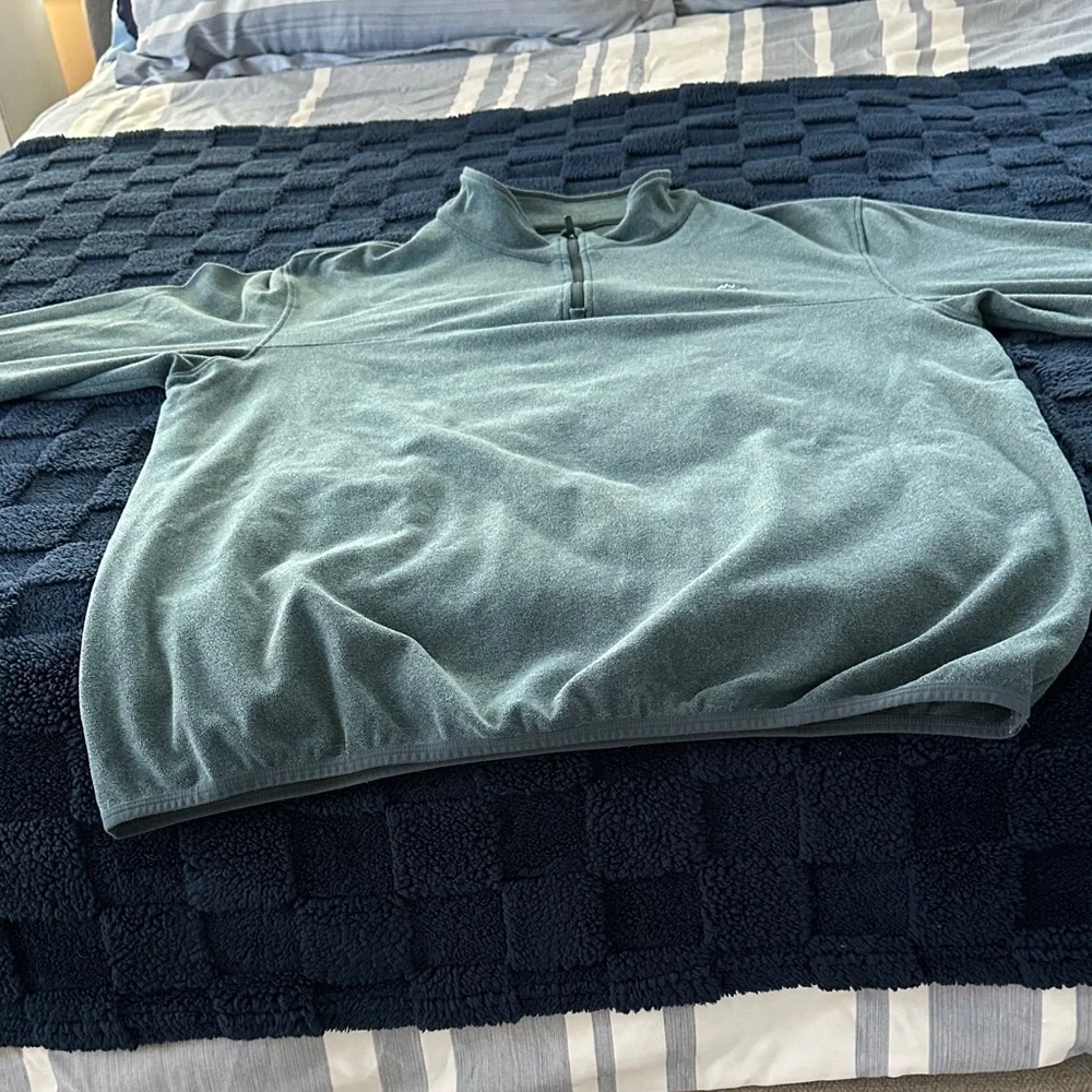 Men's Blue Quarter-Zip Sweater - Picture 5 of 7